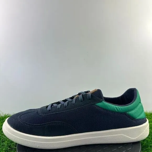 OluKai Punini Court Sneakers Men Size 10 Blue Green Leather Suede Shoes NEW