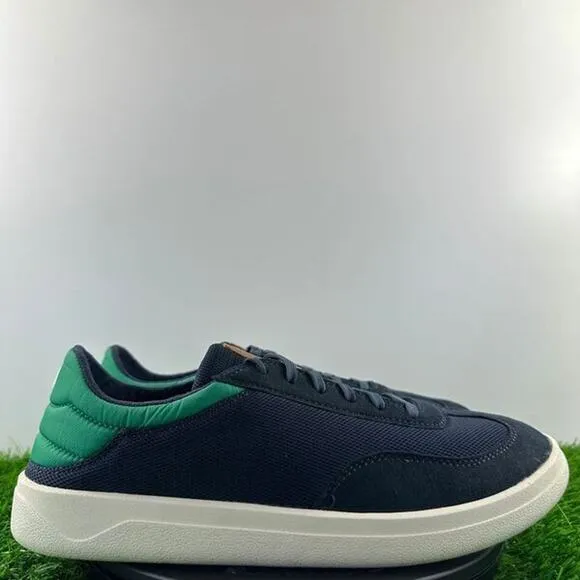 OluKai Punini Court Sneakers Men Size 10 Blue Green Leather Suede Shoes NEW