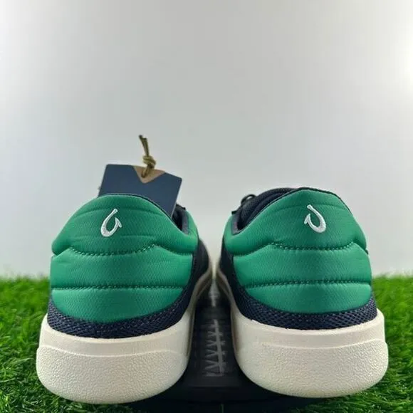 OluKai Punini Court Sneakers Men Size 10 Blue Green Leather Suede Shoes NEW