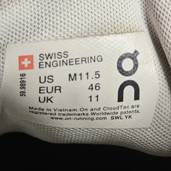 On Cloud 5 Mens 11.5 Running Shoes Athletic Sneakers Training Navy Cloudtech