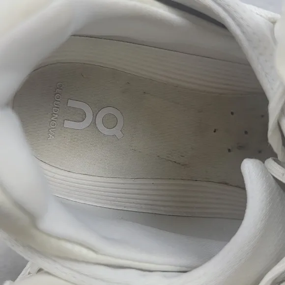 On Cloudnova Running Shoes Mens Size 10.5 Undyed White Training Sneakers Low Top