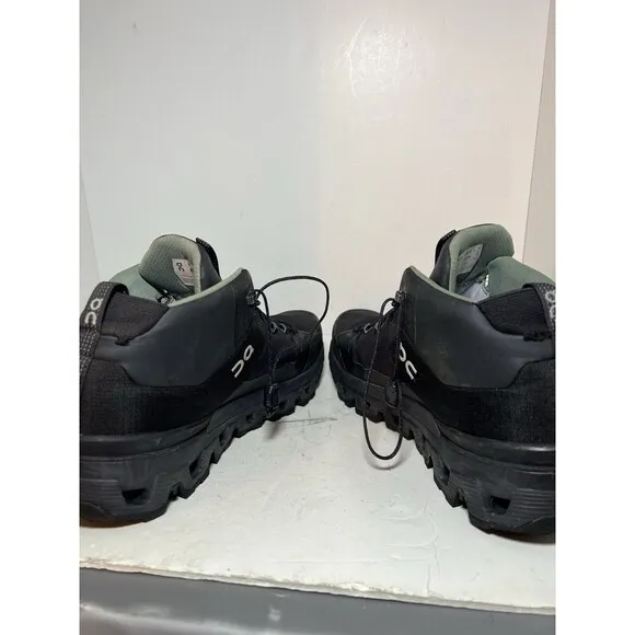 ON Shoes Mens 10 Cloudtrax Waterproof Hiking Black Eclipse outdoor utility walk