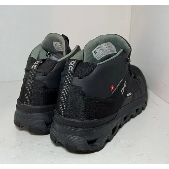 ON Shoes Mens 10 Cloudtrax Waterproof Hiking Black Eclipse outdoor utility walk