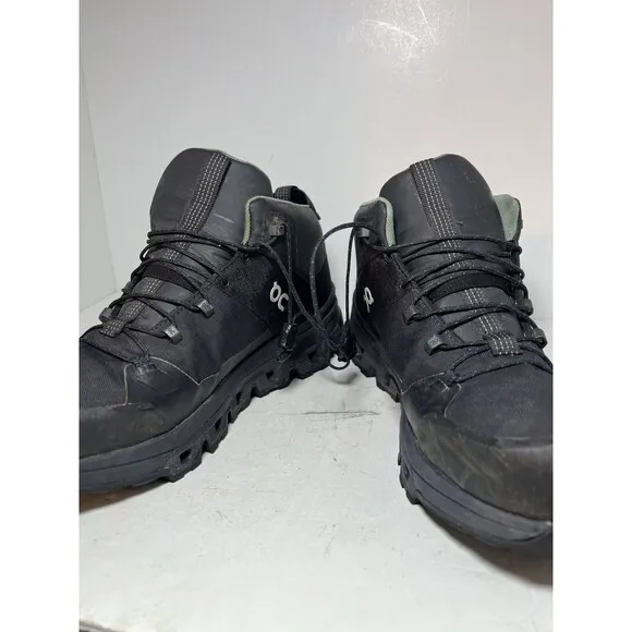 ON Shoes Mens 10 Cloudtrax Waterproof Hiking Black Eclipse outdoor utility walk
