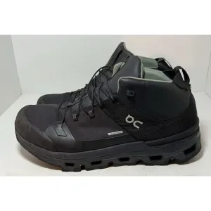 ON Shoes Mens 10 Cloudtrax Waterproof Hiking Black Eclipse outdoor utility walk