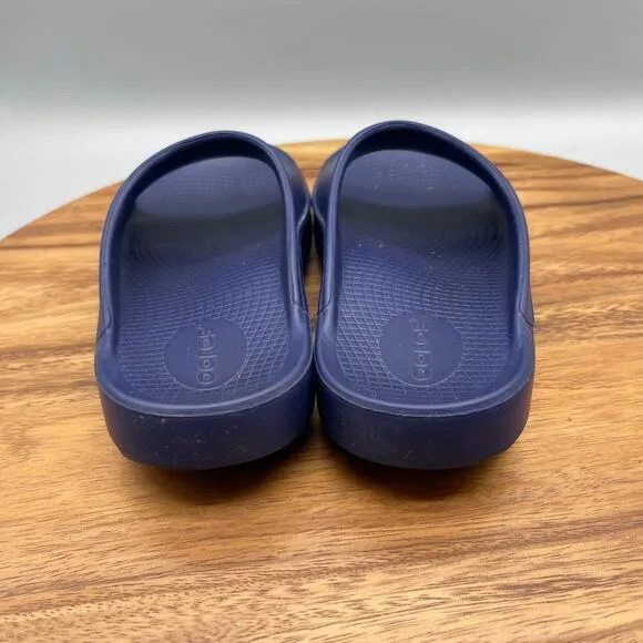 OOFOS OOahh Luxe Sandals Womens Size 6 Blue Sport Slide Recovery Comfort Support
