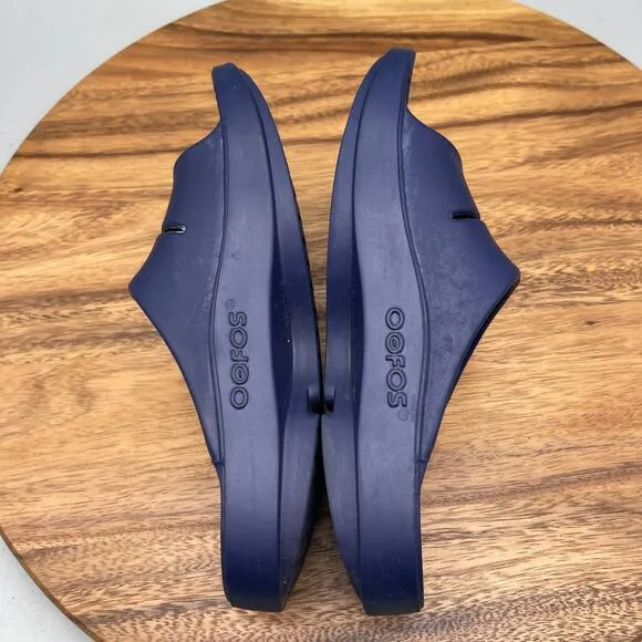 OOFOS OOahh Luxe Sandals Womens Size 6 Blue Sport Slide Recovery Comfort Support