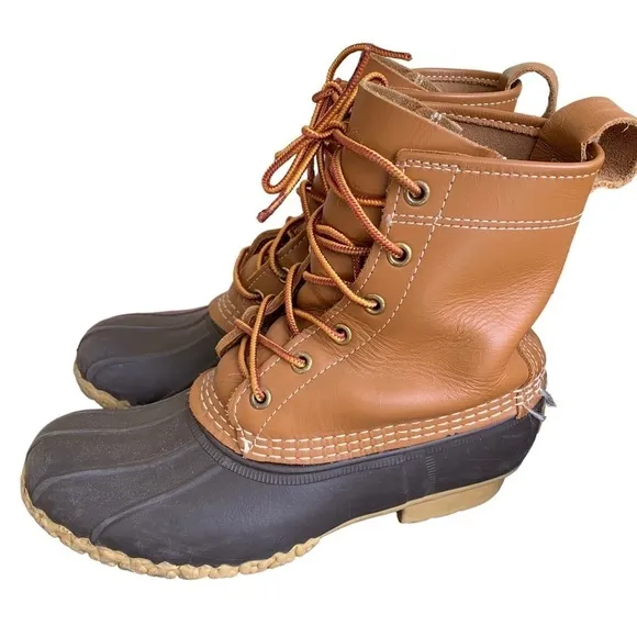 Original LL Bean Boots Women's Leather Waterproof Duck Boot Handmade USA 6M