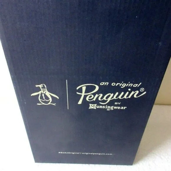 Original Penguin Men's Sam Stripe Classic Lace Up Canvas White Blue Shoes NIB