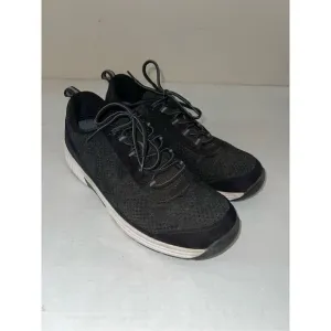 OrthoFeet 619 Shoes Black Athletic Comfort Walking Diabetic Mens 11.5  A2
