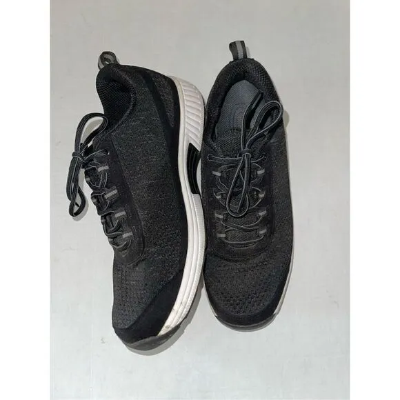 OrthoFeet 619 Shoes Black Athletic Comfort Walking Diabetic Mens 11.5  A2