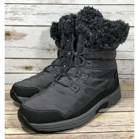 Orthofeet Alps Waterproof Snow Insulated Boots Womens Size 10.5 Outdoors Black