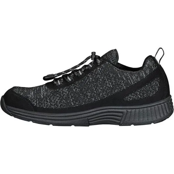 OrthoFeet Lava No-Tie Sneakers Men's US 13 Black Low Top Running Shoes ZPO363