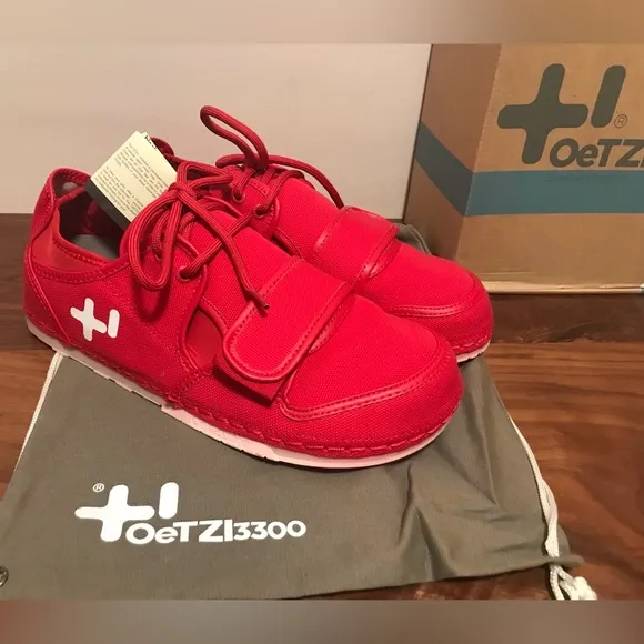 OTZ Low Lace Up Canvas Shoes Red US Size 11