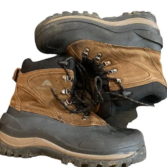 Ozark Trails hiking boots high top size 9 leather style MNOT 4390502 insulated