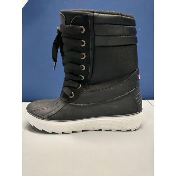 Pajar Ankle Duck Boots Womens Size‎ 6 Black Waterproof Round Toe Lace Up