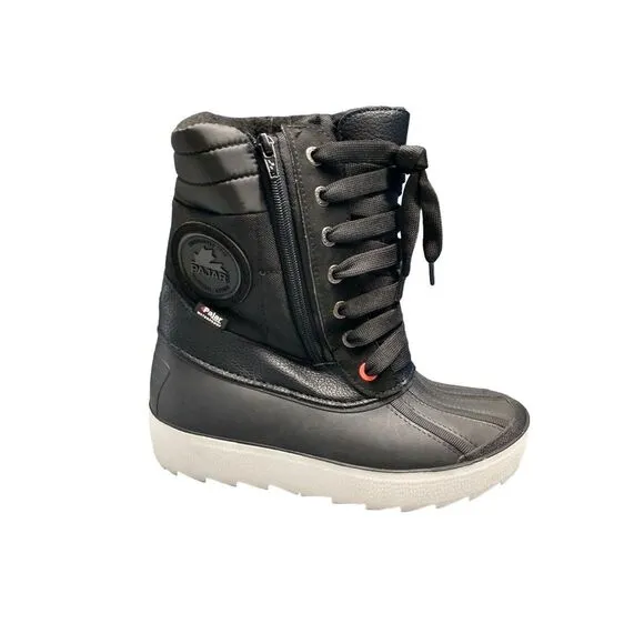 Pajar Ankle Duck Boots Womens Size‎ 6 Black Waterproof Round Toe Lace Up