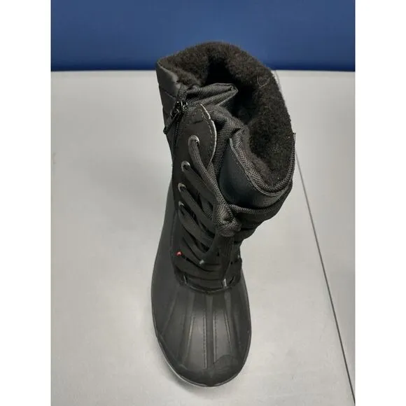 Pajar Ankle Duck Boots Womens Size‎ 6 Black Waterproof Round Toe Lace Up