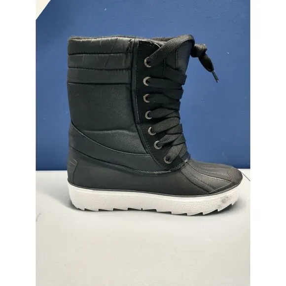 Pajar Ankle Duck Boots Womens Size‎ 6 Black Waterproof Round Toe Lace Up