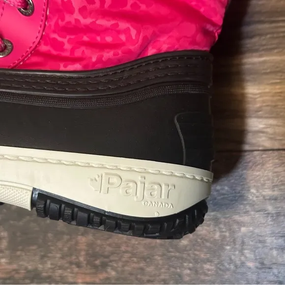 Pajar Kids pink and black waterproof boots girls size 2Y BNWT