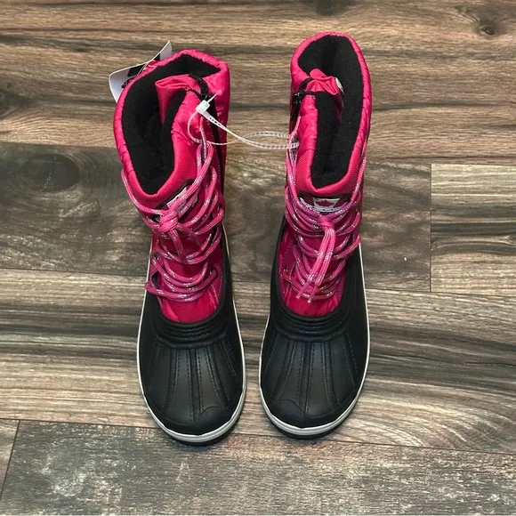 Pajar Kids pink and black waterproof boots girls size 2Y BNWT