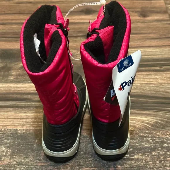 Pajar Kids pink and black waterproof boots girls size 2Y BNWT