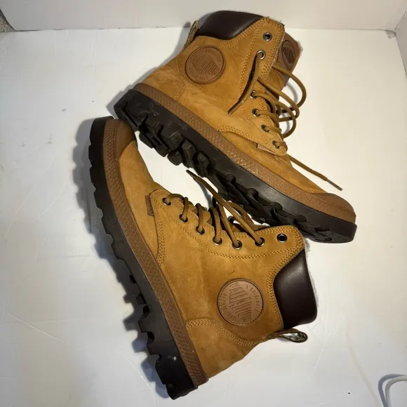 Palladium 72992-697-M Waterproof Boots Men’s 8 Tan Fur Lined Hiking Outdoor