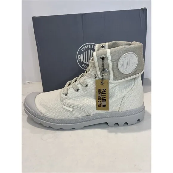 Palladium Mens 10 Baggy Canvas Combat Boot Lug Hi Low Top Sneaker Streetwear NEW