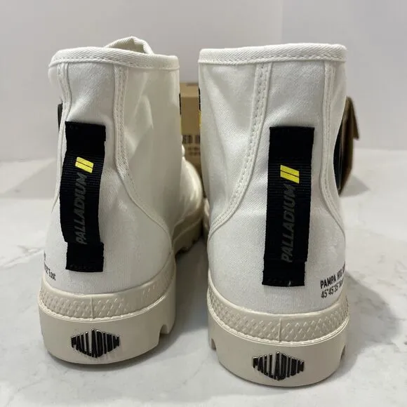 Palladium Pampa HI Htg Supply Star White Combat Boots M 8 , W 9.5 Canvas NEW
