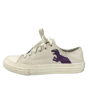 Paul Smith Dino Kids White Cream Canvas Low Top Lace Up Sneakers Shoes Size 6