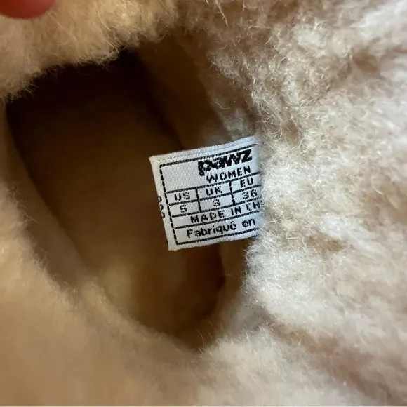 PAWZ Womens Ginnie Duck Boots 5 Hickory Faux‎ Fur Brown Winter Shearling Warm
