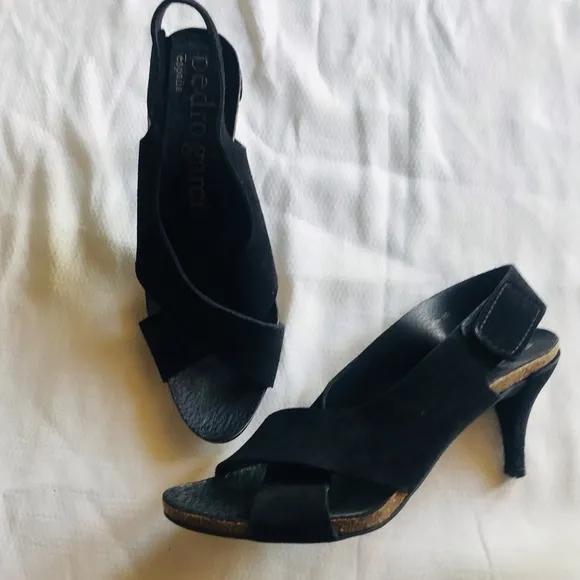 Pedro Garcia Black Women's Slingback Heels