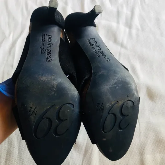 Pedro Garcia Black Women's Slingback Heels
