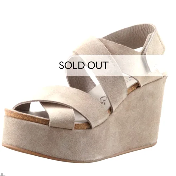 Pedro Garcia Suede Wedge Platform Cork Footbed Comfort Sandals size 41