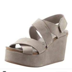 Pedro Garcia Suede Wedge Platform Cork Footbed Comfort Sandals size 41