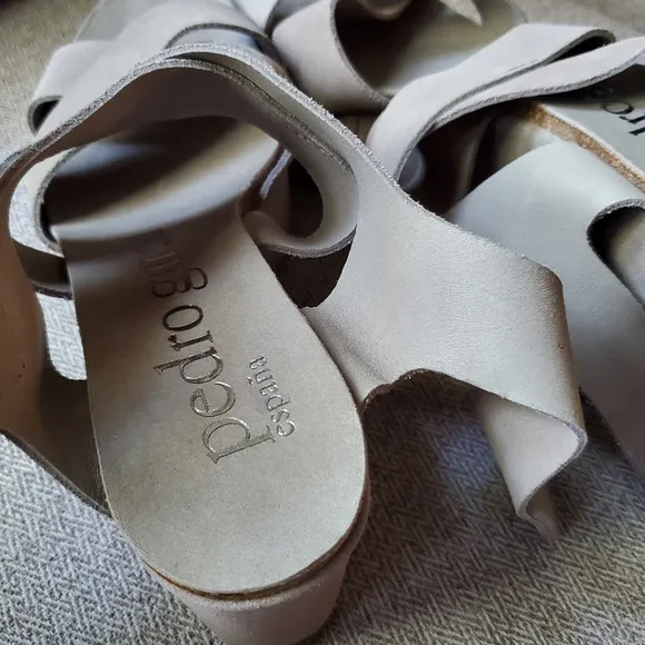 Pedro Garcia Suede Wedge Platform Cork Footbed Comfort Sandals size 41