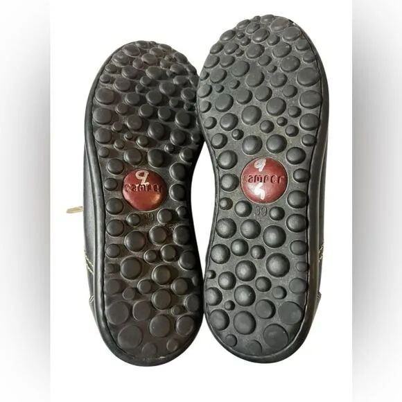 Pelotas baseball black Camper Black Leather Oxfords Comfort Shoes EU 39