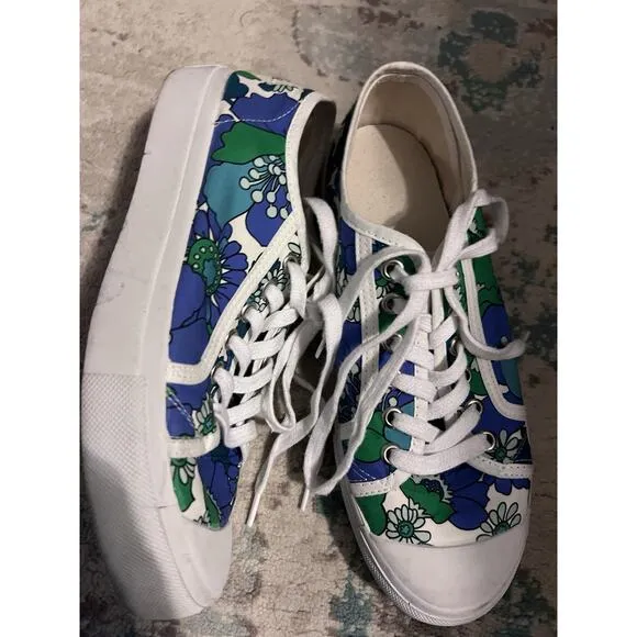 Penelope Chilvers Sneakers Women 36 EUR 6 US Floral Canvas Organic Cotton Shoes