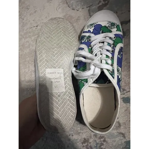 Penelope Chilvers Sneakers Women 36 EUR 6 US Floral Canvas Organic Cotton Shoes