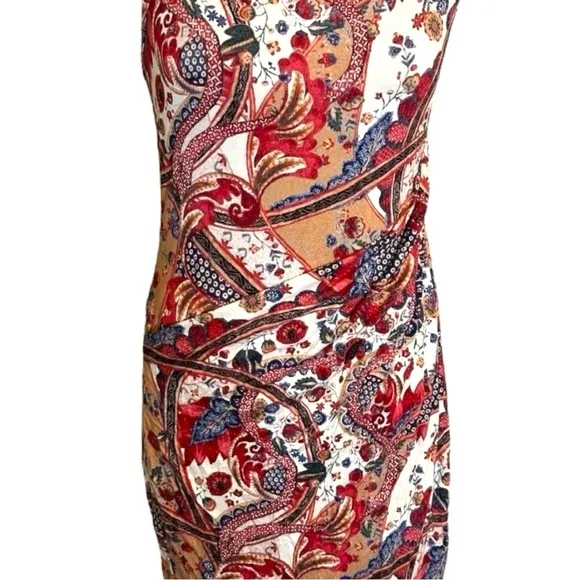 Peruvian Connection Sleeveless Pattern sheath Midi Dress Size Small boho floral