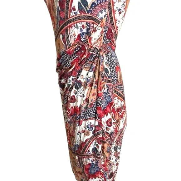 Peruvian Connection Sleeveless Pattern sheath Midi Dress Size Small boho floral