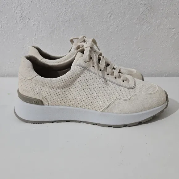 Peter Millar Wayfare Runner Ivory Suede Comfort Casual Sneaker Shoes Men's Sz 11