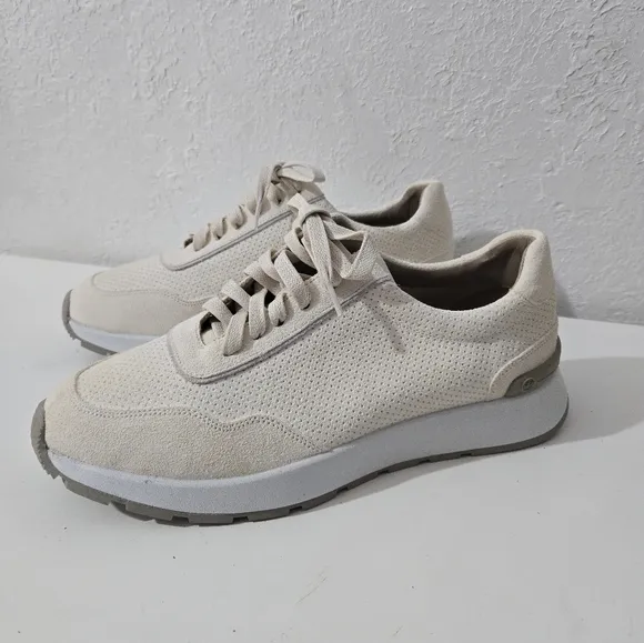 Peter Millar Wayfare Runner Ivory Suede Comfort Casual Sneaker Shoes Men's Sz 11