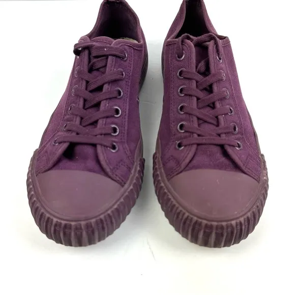 PF Flyers Center Lo Sneakers 9 Womens Purple Canvas Lace Up Shoes Mens 7.5