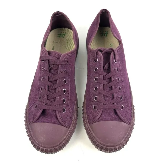 PF Flyers Center Lo Sneakers 9 Womens Purple Canvas Lace Up Shoes Mens 7.5
