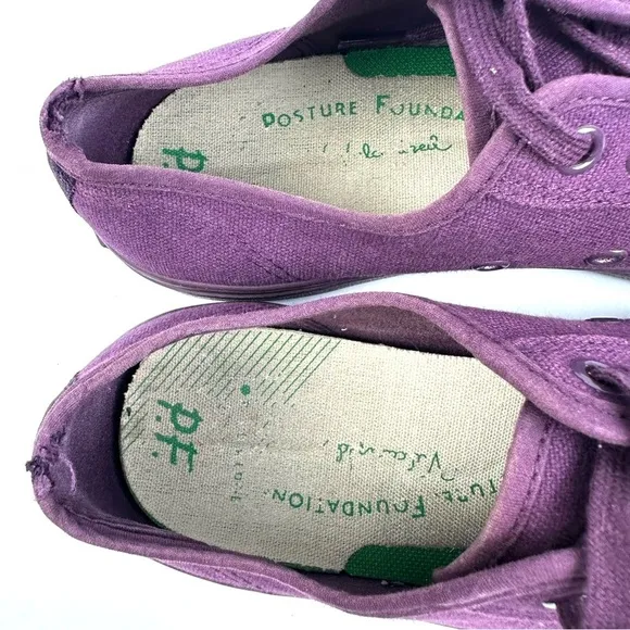 PF Flyers Center Lo Sneakers 9 Womens Purple Canvas Lace Up Shoes Mens 7.5