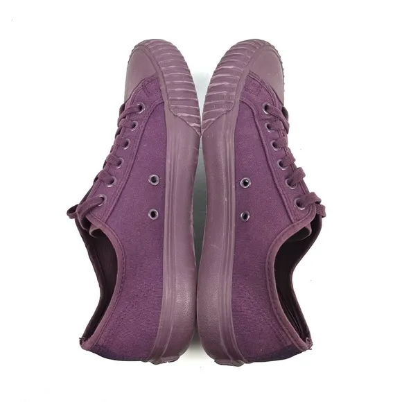 PF Flyers Center Lo Sneakers 9 Womens Purple Canvas Lace Up Shoes Mens 7.5