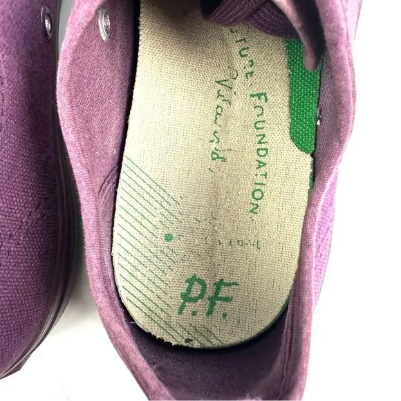 PF Flyers Center Lo Sneakers 9 Womens Purple Canvas Lace Up Shoes Mens 7.5