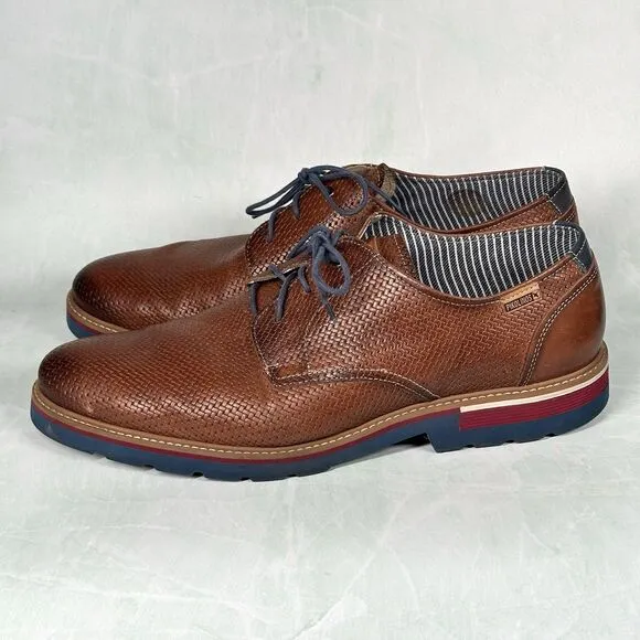 Pikolinos Alcoy Comfort Shoes Brown Weaved Leather Mens Size EU 45 US 11-11.5