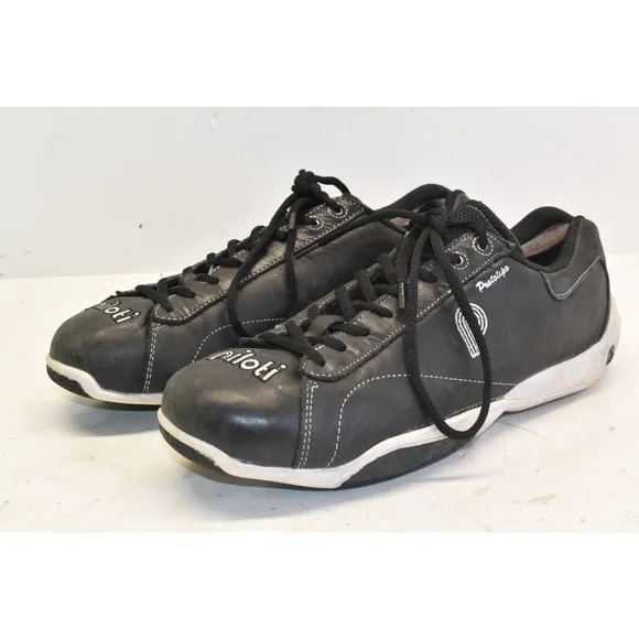 Piloti Men's Prototipo GT Driving Racing Black Leather Shoes Size 10.5